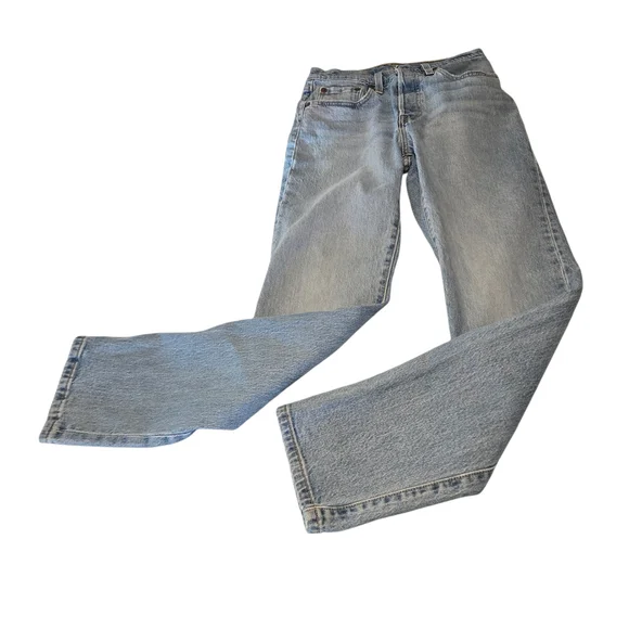 Levi’s 501 Women’s 26x30 Slim Straight Jeans Light Wash Button Fly High Rise EUC - Picture 3 of 16
